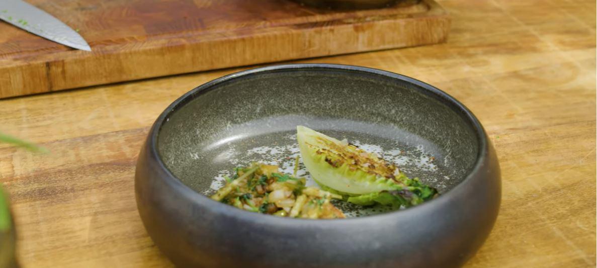 Makrel med stegt hjertesalat